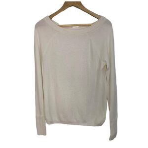 Duffy Cashmere‎ Ivory Ribbed Sweater Size Medium